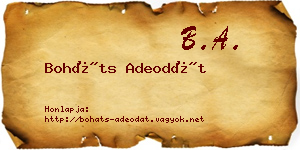 Boháts Adeodát névjegykártya